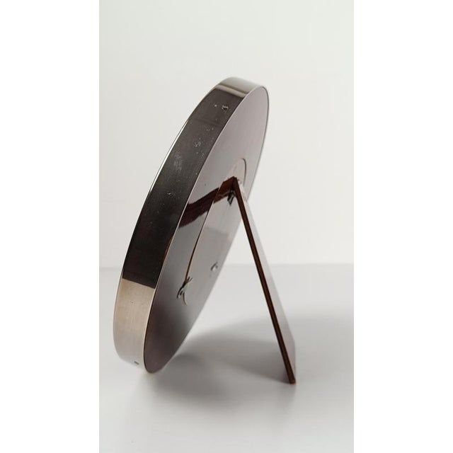 Mid-Century Round Silver-Plated and Teak Picture Frame, Italy, 1970s For Sale - Image 17 of 18