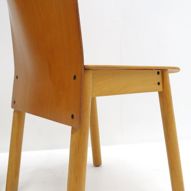 Italian Plywood Dining Chairs in the Style of Scarpa, Italy, 1980 For Sale - Image 10 of 11