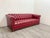 Red Chesterfield Leather Sofa For Sale - Image 9 of 11