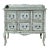 Distressed Pale Blue Curved Legs 6 Drawers Dresser Credenza Side Table For Sale
