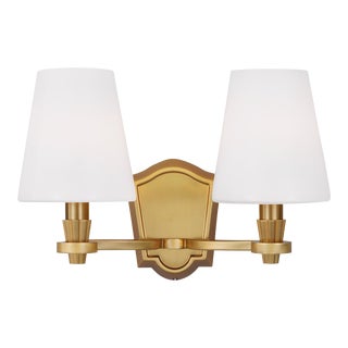 Alexa Hampton by Visual Comfort Studio Paisley Medium Vanity, Burnished Brass For Sale