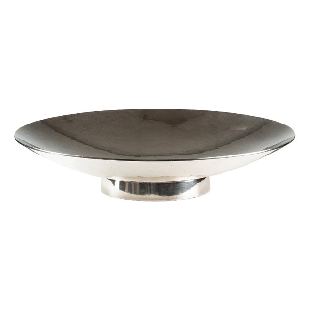 Hammered Silver-Plated Metal Bowl, 1950 For Sale