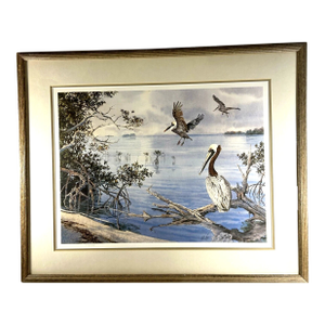 Phil Capen Limited Edition Lithograph Print 670 of 950 Florida Pelican Signed