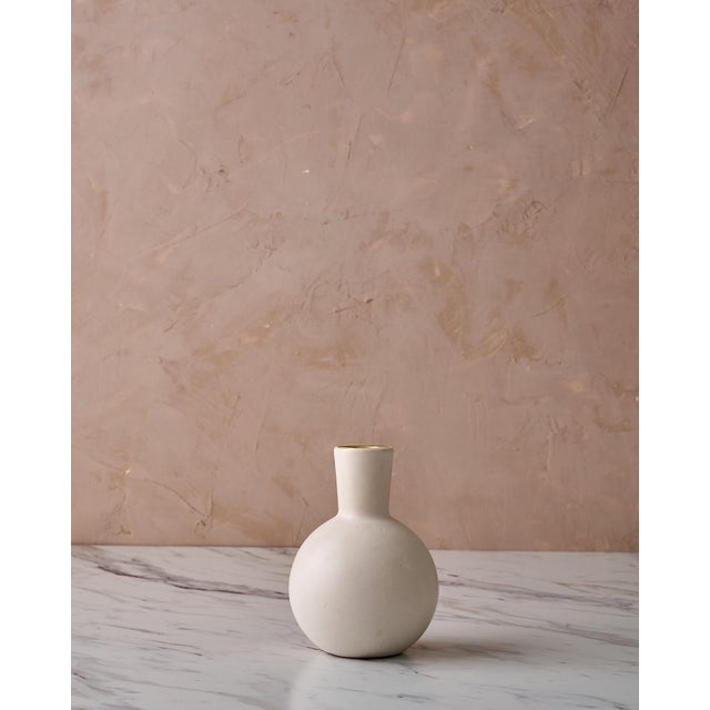 Sculptural Quintet of Ceramic Candle Holders by Lostine in Matte White For Sale In Baltimore - Image 6 of 11