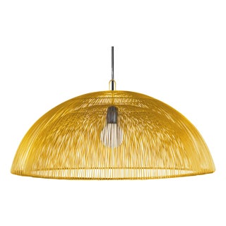 Galvanized Iron Wire Dome Suspension, Gold - Moire Dome Collection by Schema for Oggetti For Sale