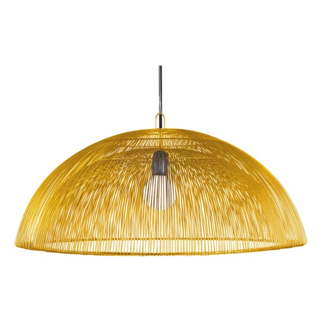 Galvanized Iron Wire Dome Suspension, Gold - Moire Dome Collection by Schema for Oggetti For Sale