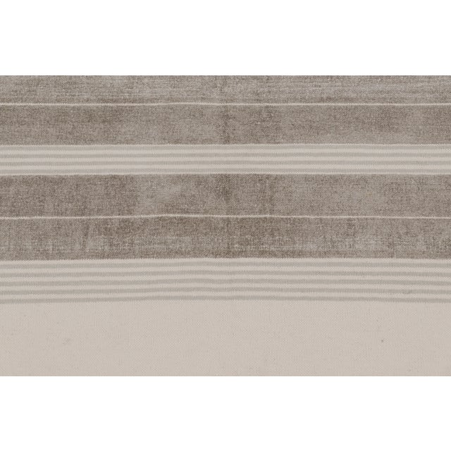 2010s Rug & Kilim’s Dhurrie Rug in Cream and Beige Stripes For Sale - Image 5 of 9
