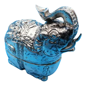 1940s South East Asia Fine Silver .500 Royal Elephant Shaped Box