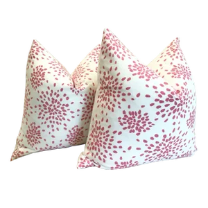 Scalamandre Fireworks in Cupcake Pink Pillows- a Pair