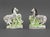 Pair of Staffordshire Painted Ceramic Zebras, 19th century, on oval bases. 6.25" H x 5.5" W x 3" D. Provenance: An Upper...