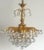 Metal Brass and Crystal Ball 4-Light Chandelier, 1980s For Sale - Image 7 of 15