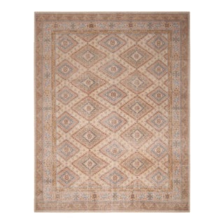 Rug & Kilim’s Oversized Diamond Play Rug in Taupe, 14x20 For Sale