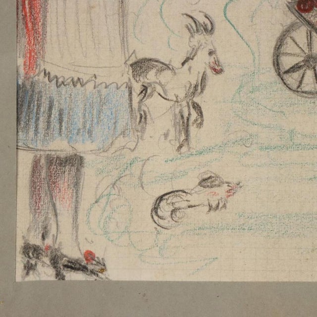 Edoardo Giordano, Figurative Composition, 1939, Pencil on Paper, Framed For Sale - Image 7 of 11