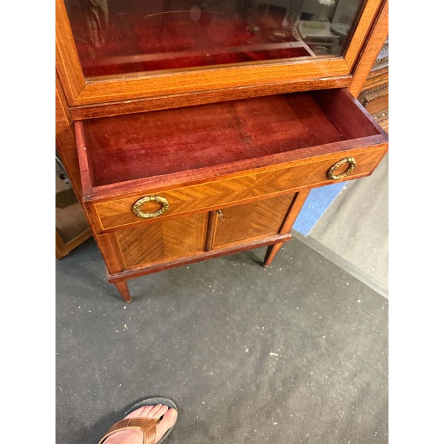 Wood Louis XVI Marquetry Display Cabinet For Sale - Image 7 of 14