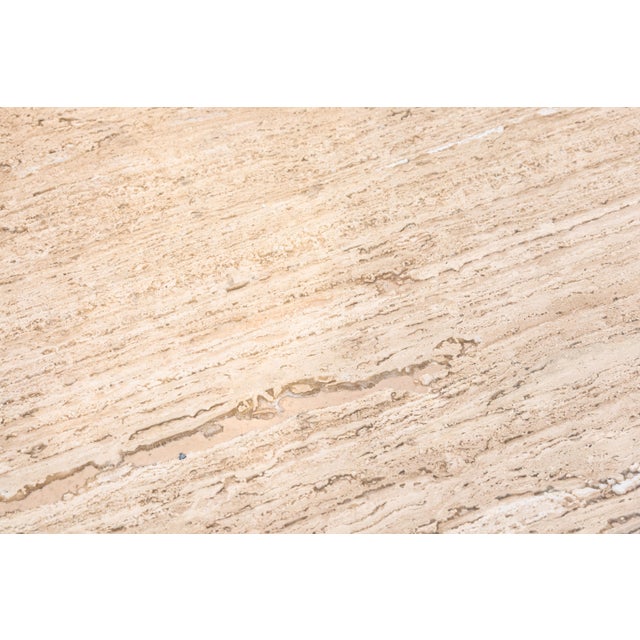 Roche Bobois Vintage Roche Bobois Travertine and Steel Floating Rectangular Console Table For Sale - Image 4 of 6