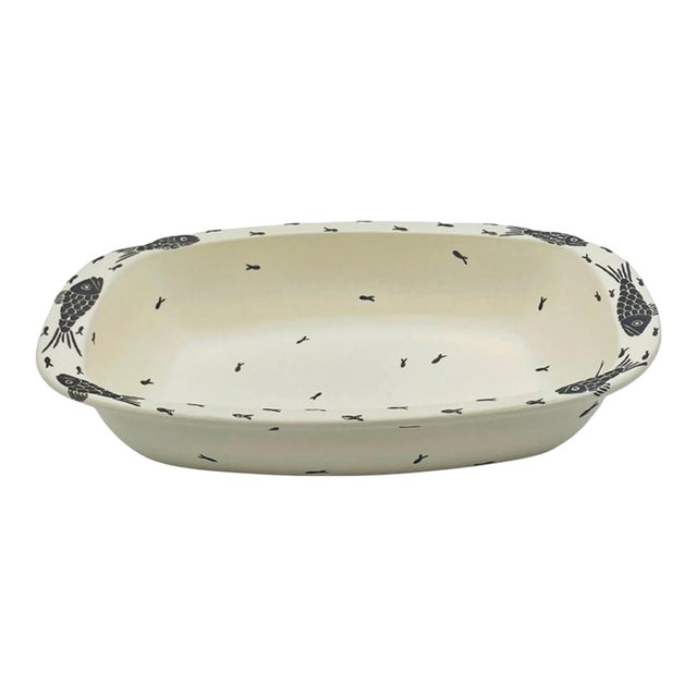 Vintage Emilia Castillo Porcelain & Pure Silver Serving Bowl, Mexican Modern For Sale