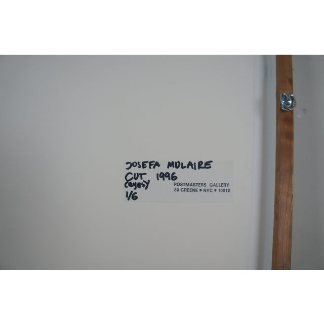 1990s Cut "Eyes" & "Josefa" Conceptual Art Photographs in Burled Frame by Josefa Mulaire - Set of 2 For Sale - Image 5 of 7