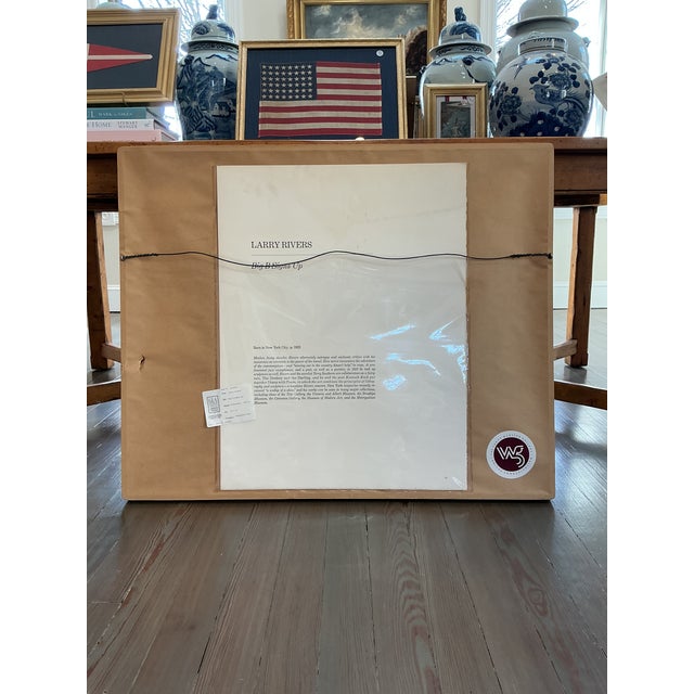 1970s 1970s Larry Rivers Big B Signs Up Ben Franklin Bicentennial Lithograph in Wood Frame For Sale - Image 5 of 5