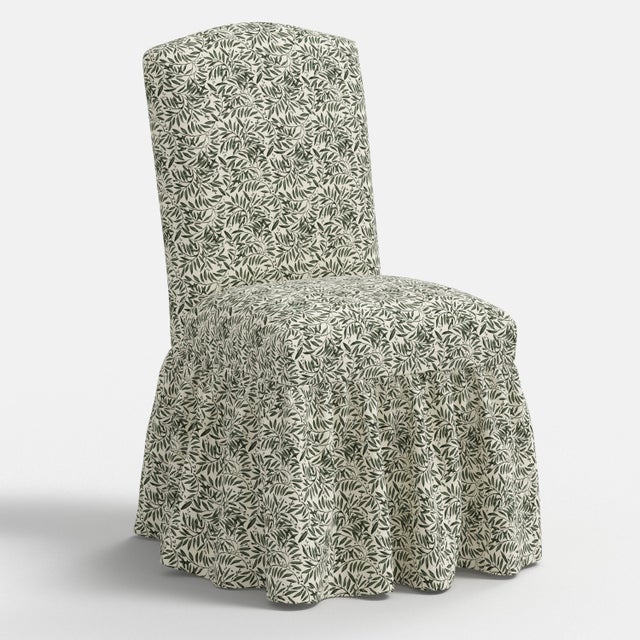 Green Stoffer Home x Cloth & Company Thelma Ruffle Camel Back Dining Chair in Willow Vine Olive For Sale - Image 8 of 8