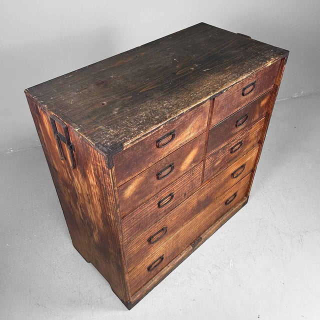 Antique Japanese Tansu Drawer Cabinet, 1890s For Sale - Image 11 of 14