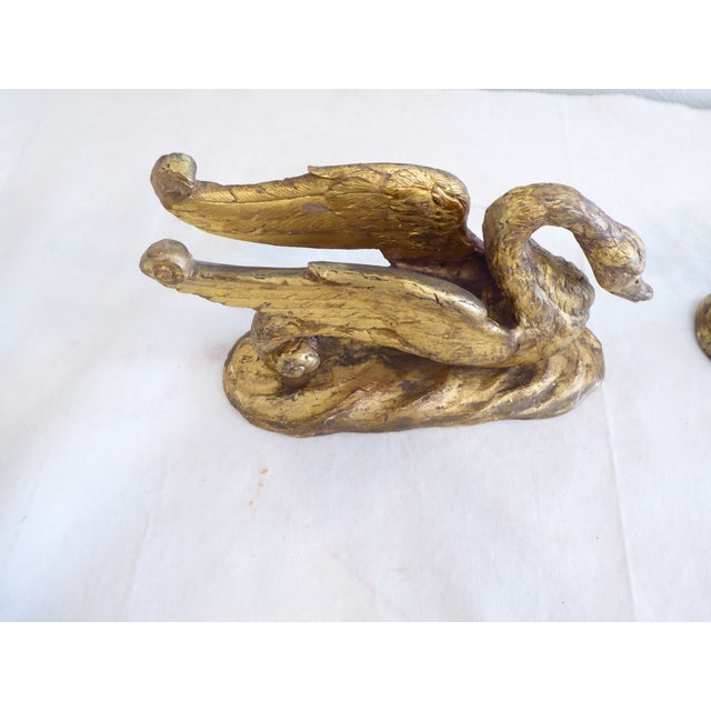 Antique Carved Giltwood Swans For Sale - Image 4 of 6