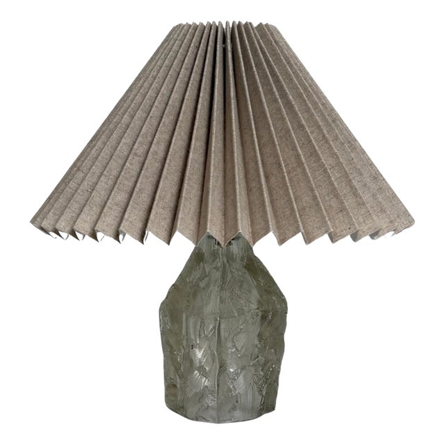 Vintage Glass Table Lamp, 1960s For Sale