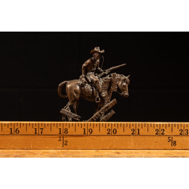 Bronze 1970 John Polland “Wanted” Limited-Edition Solid Bronze Western Sculpture For Sale - Image 8 of 8