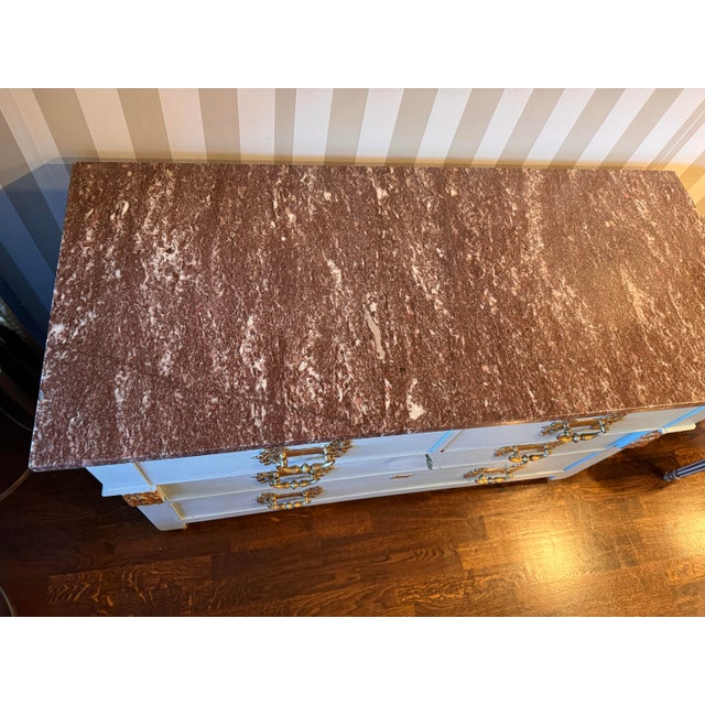 Early 1900s American Marble Top Chest of Drawers With Knapp Joints For Sale - Image 11 of 12