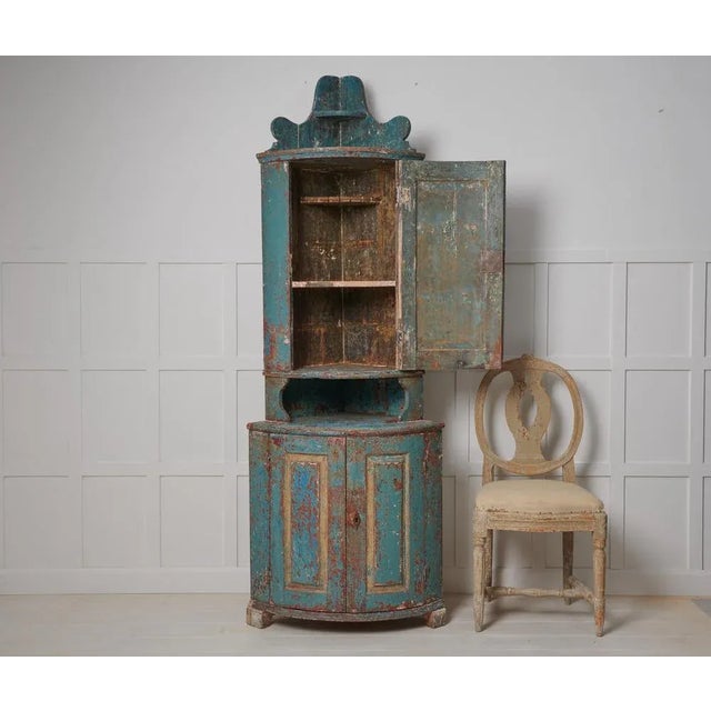 Swedish Folk Corner Cabinet For Sale - Image 4 of 13