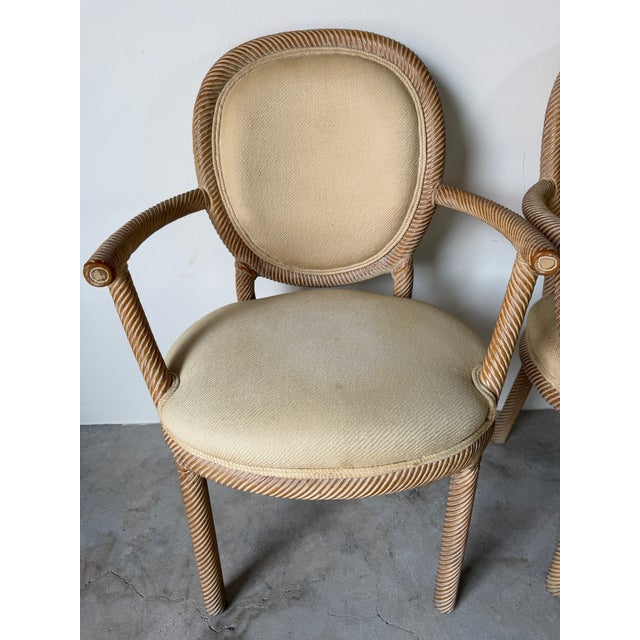 Italian F.lli Boffi Hollywood Regency Style Faux Rope Twist Dining Chairs – Set of 6 For Sale - Image 13 of 18