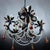 Rococo Vintage French Rococo Revival 6-Arm Wrought Iron Chandelier With Amber Glass Drops. For Sale - Image 3 of 12