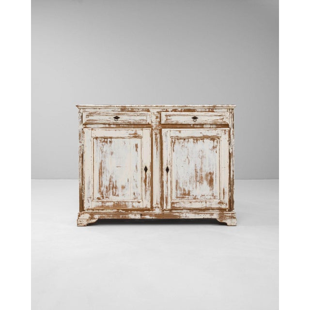 19th Century France Antique White Wood Storage Cabinets & Cupboards For Sale - Image 4 of 11