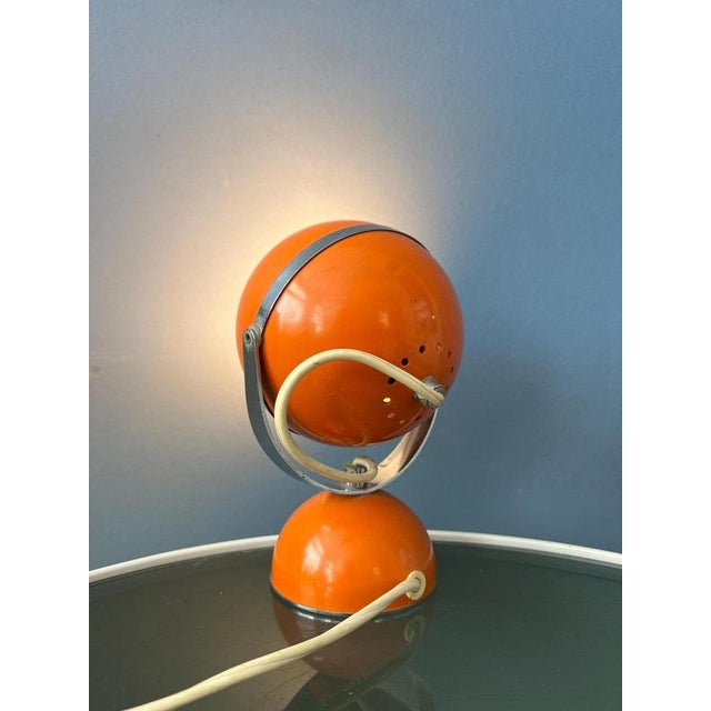 Mid-Century Space Age Orange Eyeball Table Lamp For Sale - Image 11 of 11