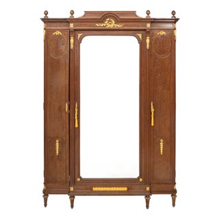 Louis XVI Style Ormolu Mounted Walnut Armoire For Sale
