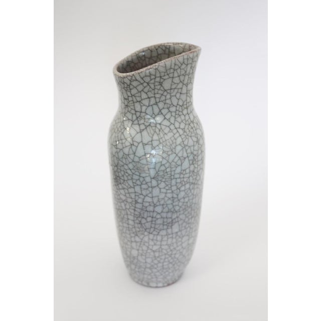 Gray Large Karlsruhe Majolica Crackle Vase by Friedgart Glatzle for Karlsruher Majolika, 1950s For Sale - Image 8 of 8