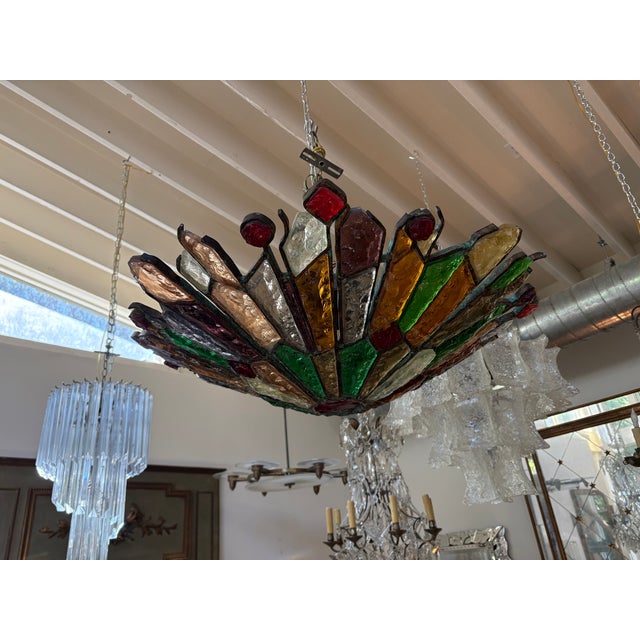 1960s Italian Brutalist Chandelier by Longobard for Poliarte For Sale - Image 12 of 12