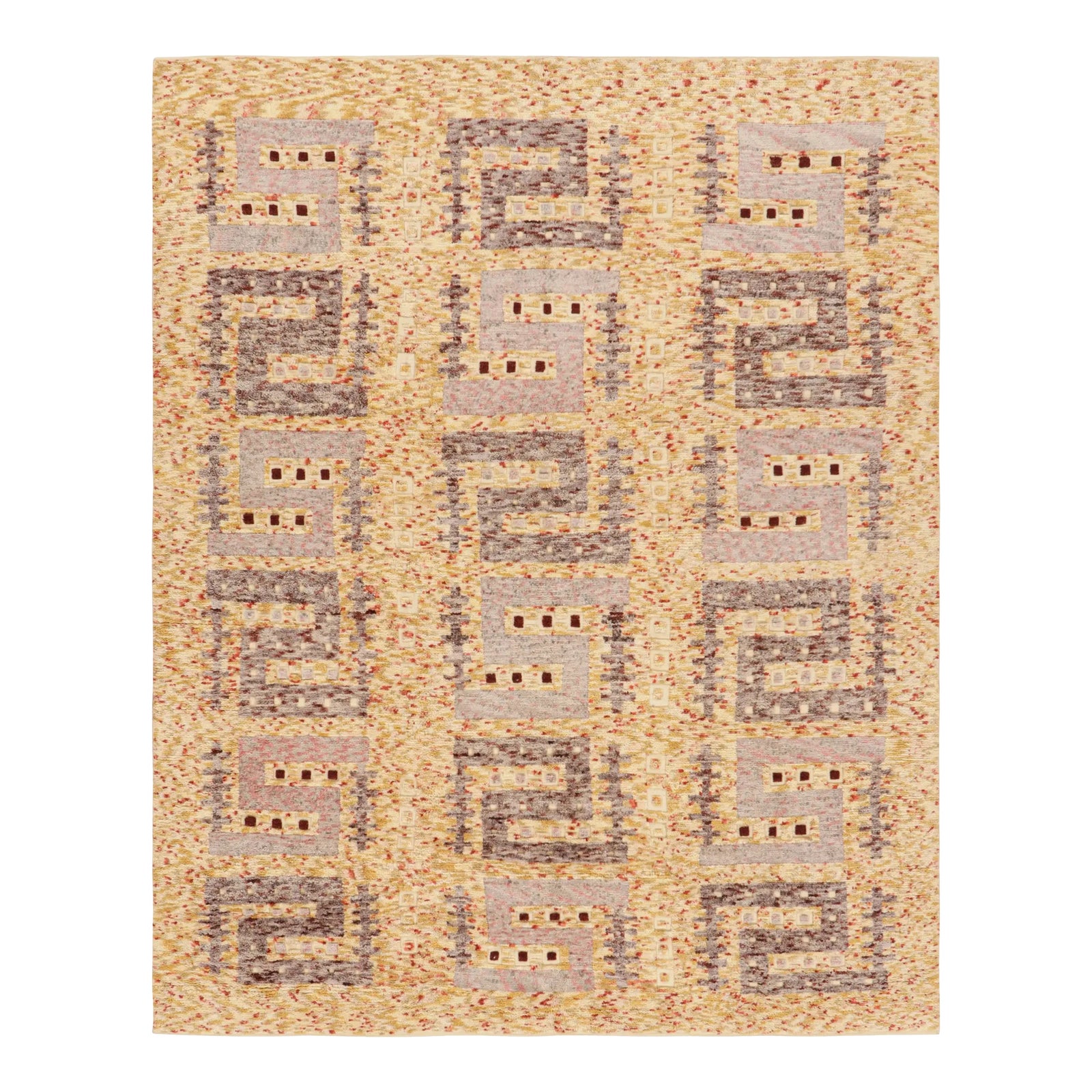 Rug & Kilim’s Scandinavian-Inspired Geometric Golden-Yellow Gray Wool ...