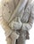A vintage cast stone sculpture depicting a standing Confederate infantry soldier in Civil War-era uniform, rendered with...