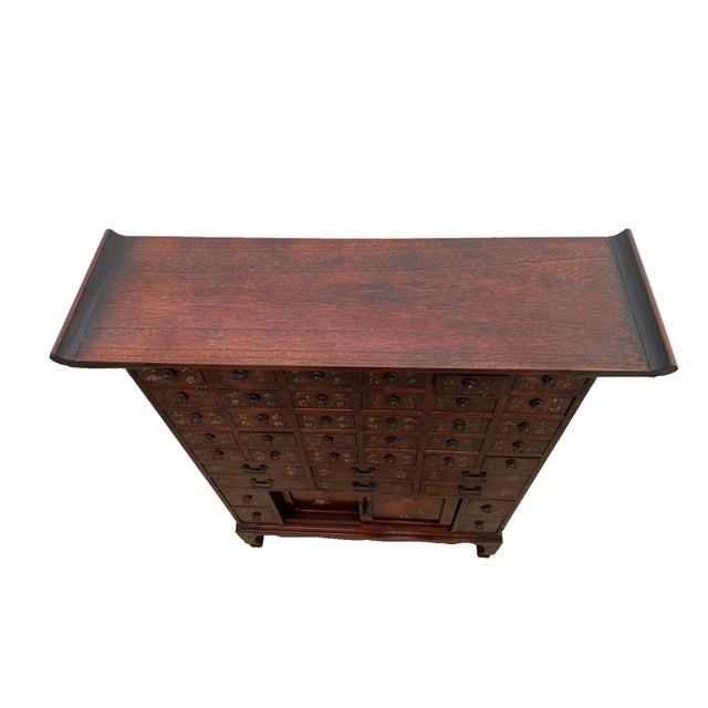 Chinese Vintage Chinese Medicine Herbal Apothecary Cabinet 40 Drawers and Bottom Cabinet For Sale - Image 3 of 10