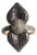 Black and White Diamond Ring, Size 7 For Sale
