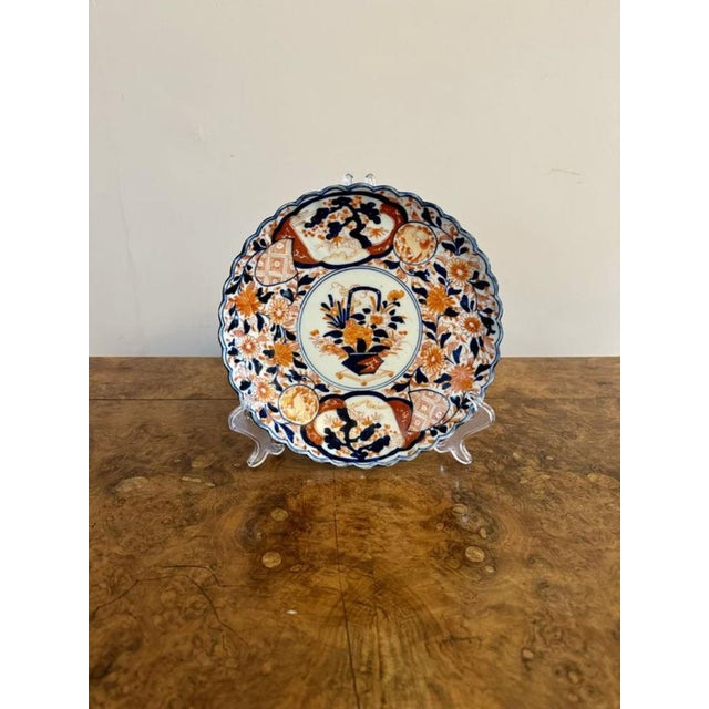 Quality collection of three large antique Japanese imari plates, having three quality large antique Japanese imari plates...