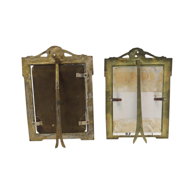 Gold Antique French Polished Brass Photo Frames, 1890s, Set of 2 For Sale - Image 8 of 18