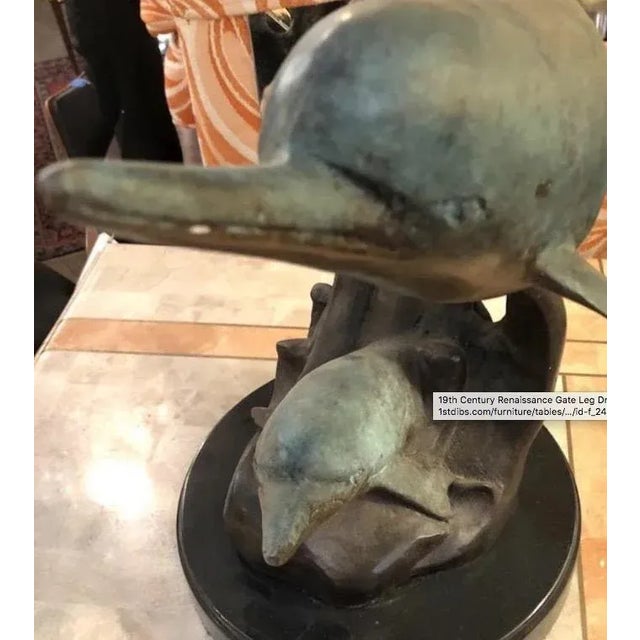 Late 20th Century Late 20th Century Bronze Dolphin Pod Sculpture For Sale - Image 5 of 5