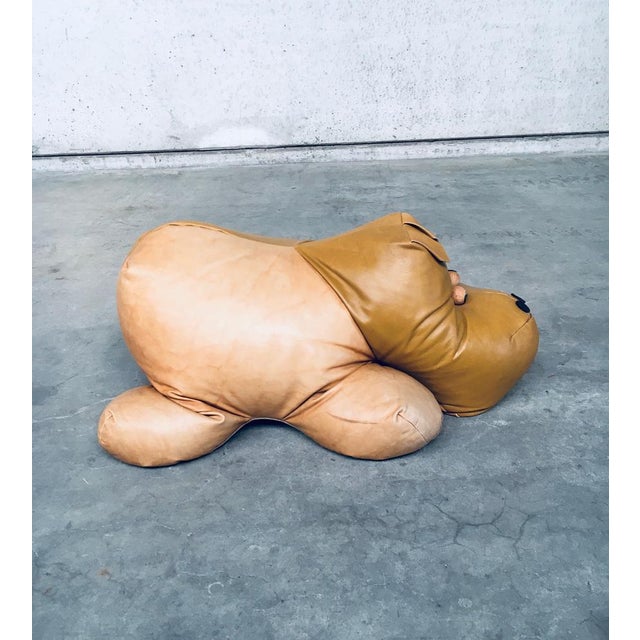 Leather Hippo Hippopotamus Footstool, 1970s For Sale - Image 9 of 16