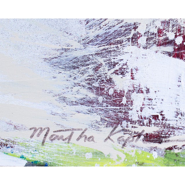 Textile “White Tree Kimono” Abstract Acrylic and Enamel on Canvas Painting by Martha Kaplan For Sale - Image 7 of 9