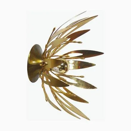 Golden Flower Sconces, 1970s, Set of 2 For Sale - Image 11 of 11