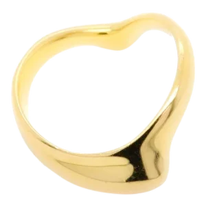 Vintage Tiffany & Co. Elsa Peretti 18k Gold Open Heart Curved Band Ring