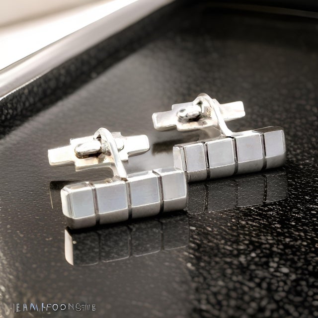 Traditional 1990s Pair of Georg Jensen Estate Mens Cufflinks Sterling Silver GJ29 For Sale - Image 3 of 12