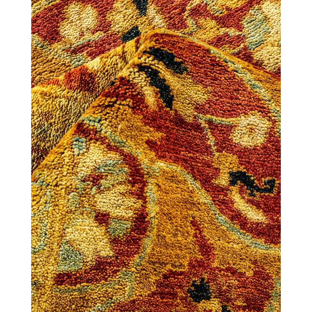Textile Eclectic, One-of-a-Kind Hand-Knotted Area Rug in Orange, 9' 0" x 12' 1" For Sale - Image 7 of 8