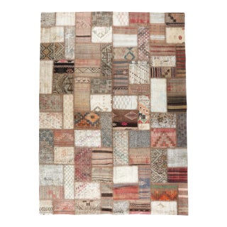 Modern Patchwork Kilim Rug Made From Vintage Anatolian Tribal Arts - 5' 6'' X 7' 7'' For Sale